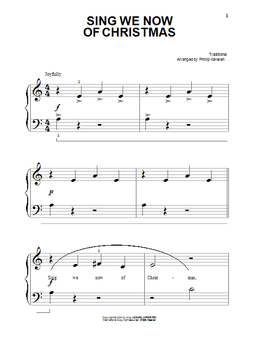 Download Traditional Carol Sing We Now Of Christmas Sheet Music