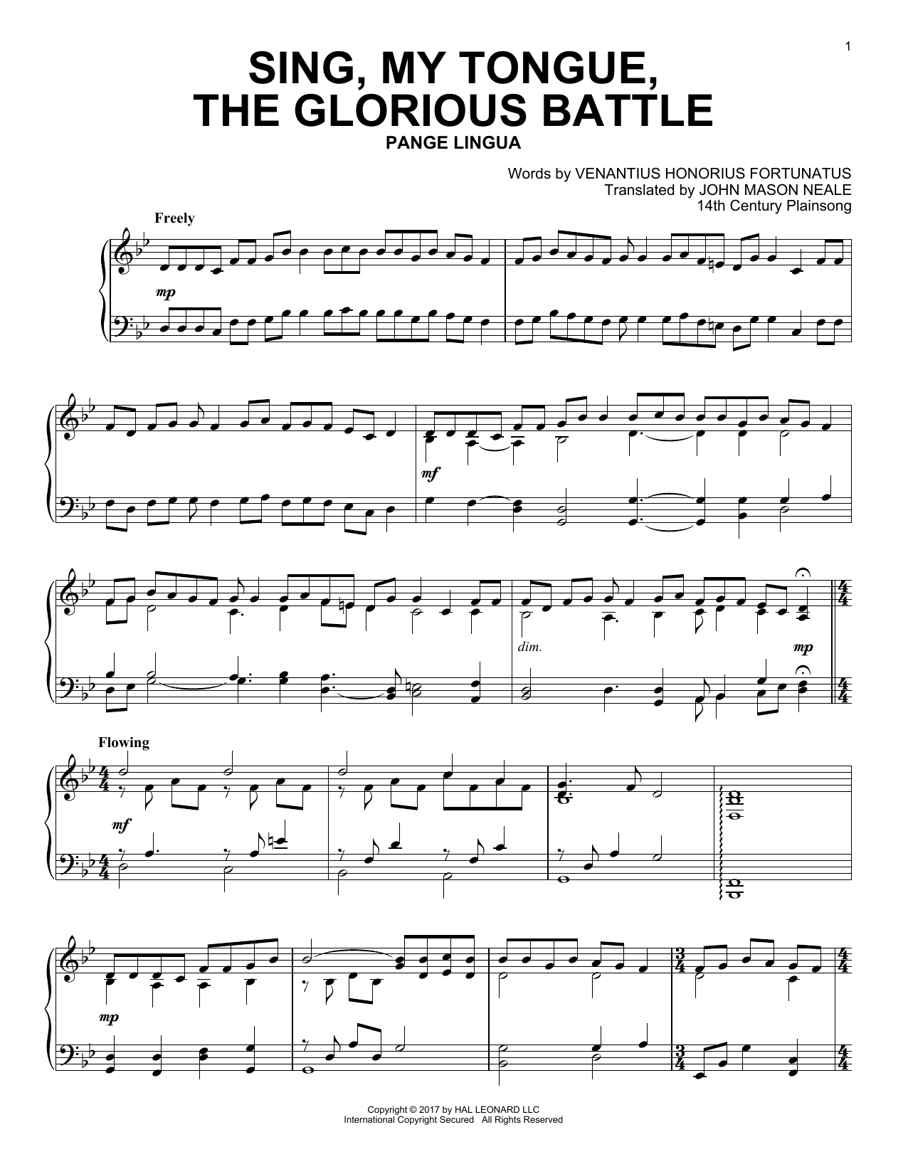 Download Traditional French Melody Sing, My Tongue, The Glorious Battle Sheet Music