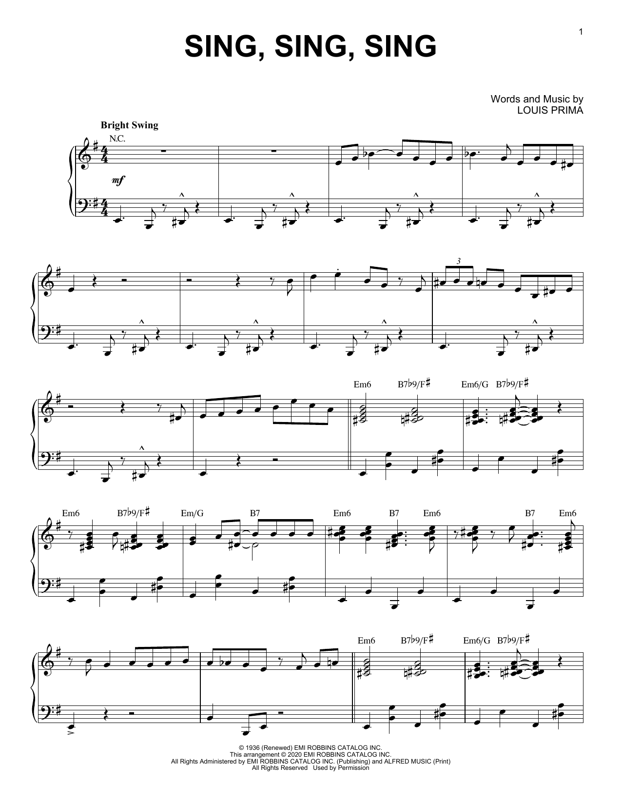 Download Benny Goodman Sing, Sing, Sing [Jazz version] (arr. B Sheet Music