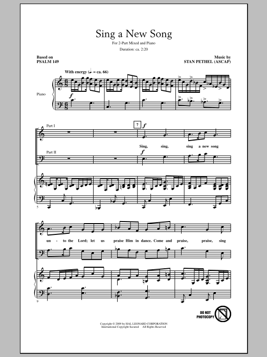 Download Stan Pethel Sing A New Song Sheet Music