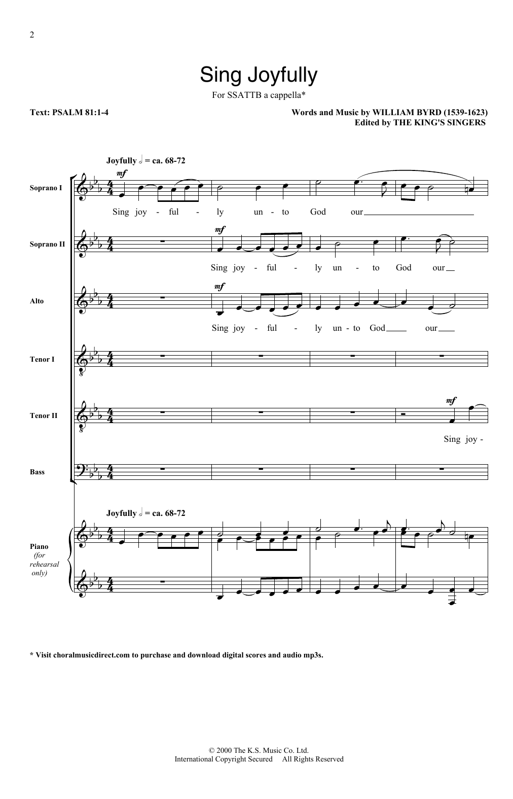 Download William Byrd Sing Joyfully Sheet Music