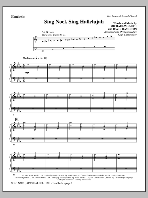 Download Keith Christopher Sing Noel, Sing Hallelujah - Handbells Sheet Music