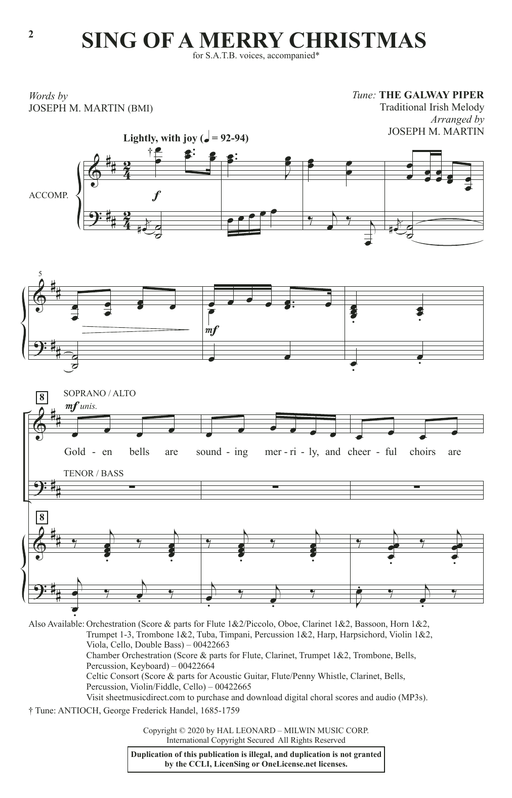 Download Joseph M. Martin Sing Of A Merry Christmas Sheet Music