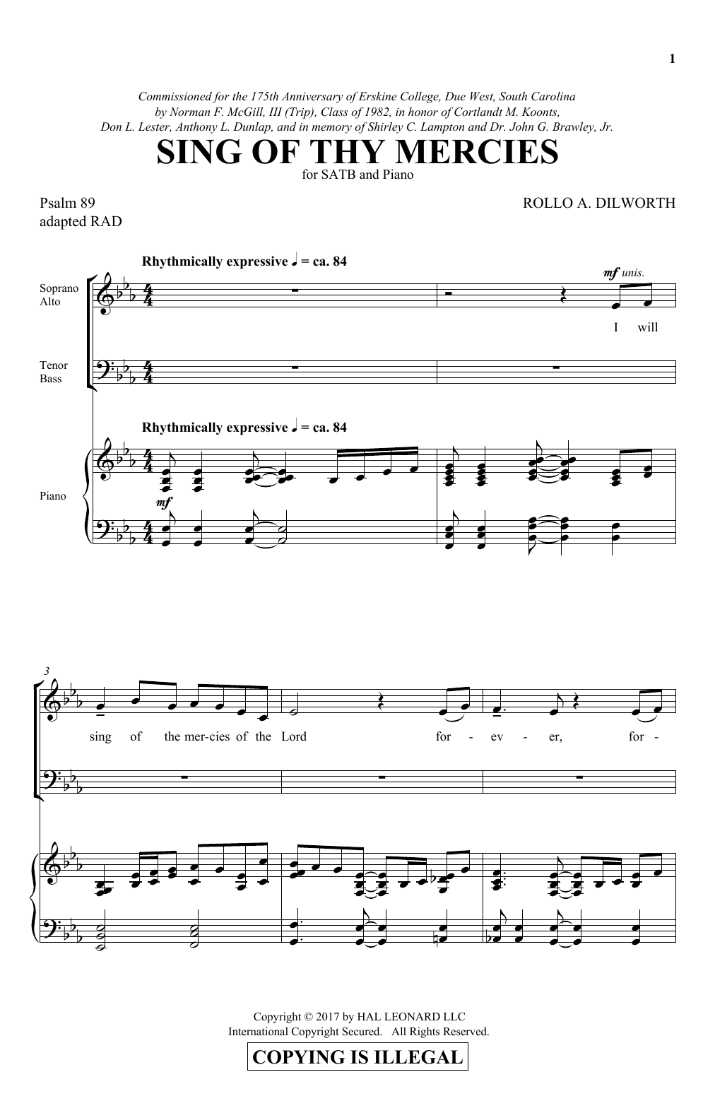Download Rollo Dilworth Sing Of Thy Mercies Sheet Music