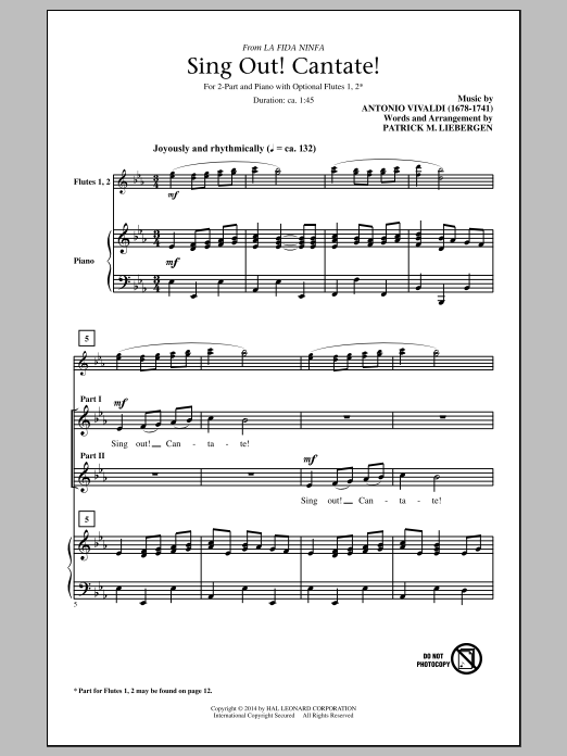 Download Patrick Liebergen Sing Out! Cantate! Sheet Music