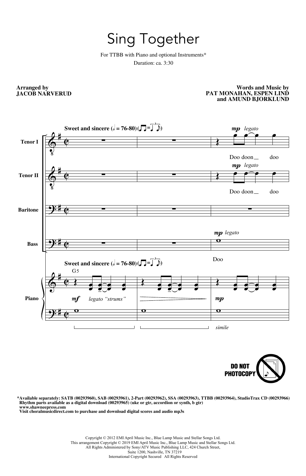 Download Train Sing Together (arr. Jacob Narverud) Sheet Music