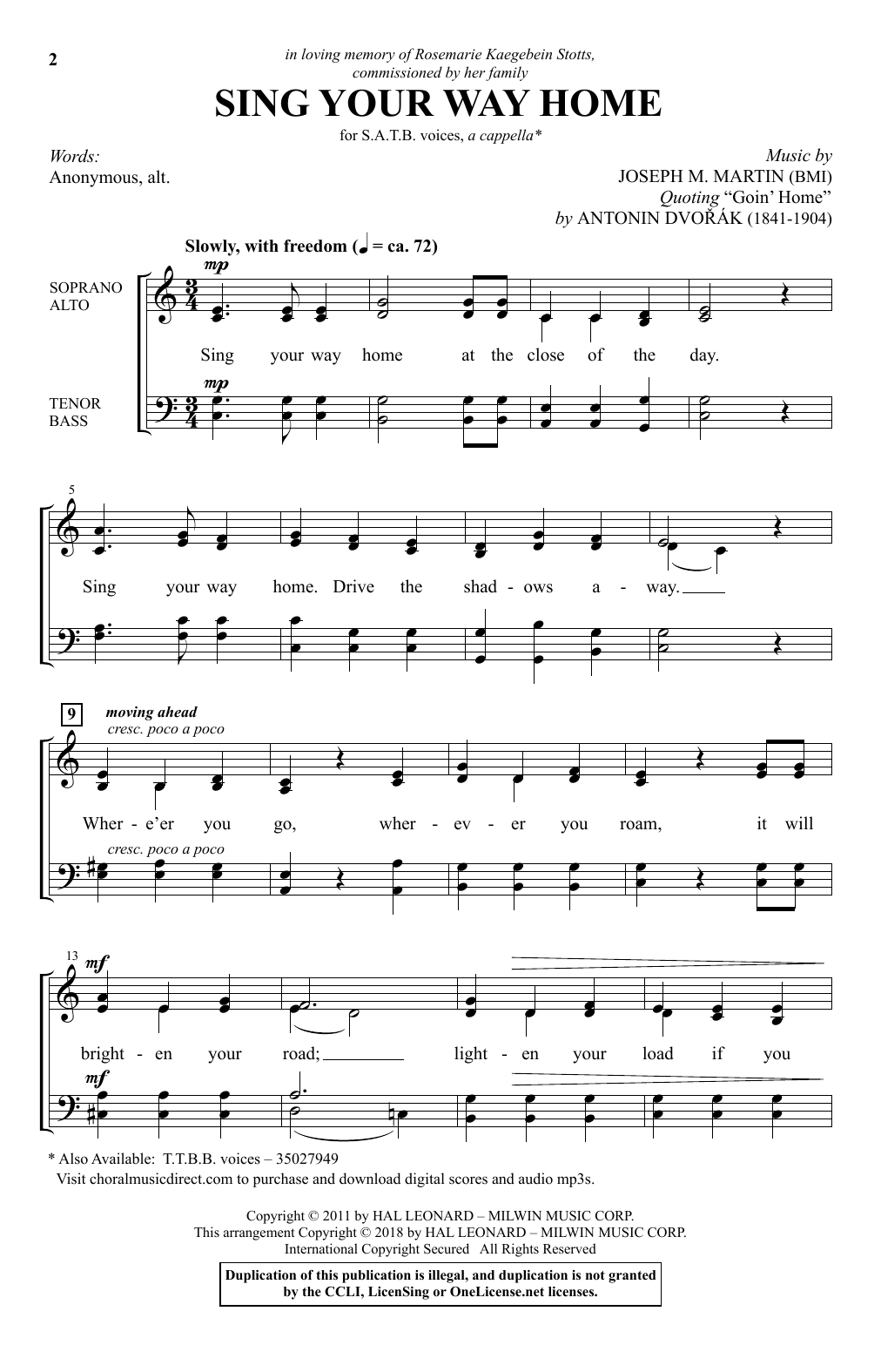 Download Joseph M. Martin Sing Your Way Home Sheet Music