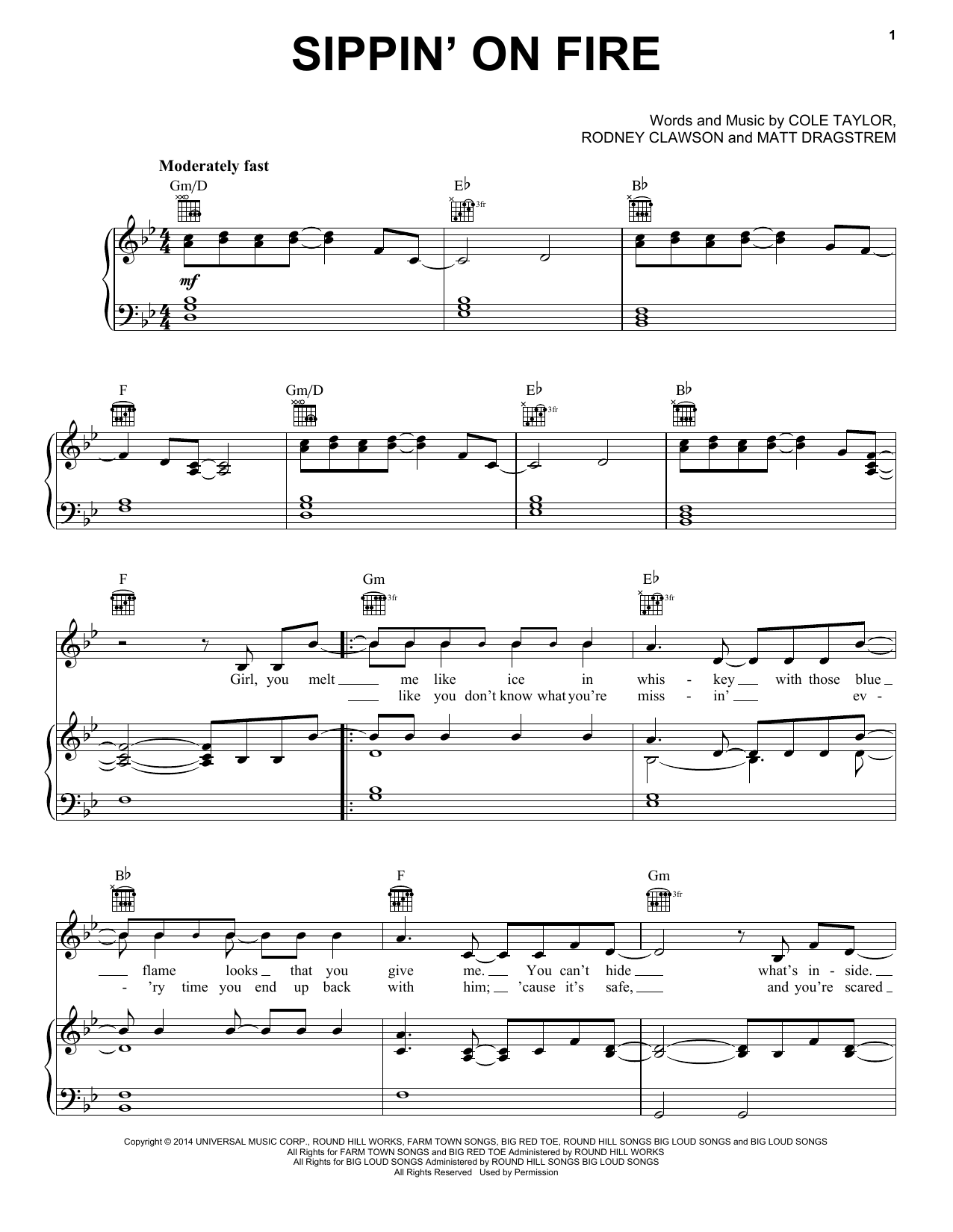 Download Florida Georgia Line Sippin' On Fire Sheet Music