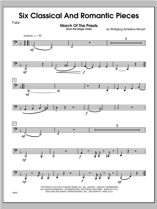Download Kaisershot Six Classical And Romantic Piece - Tuba Sheet Music
