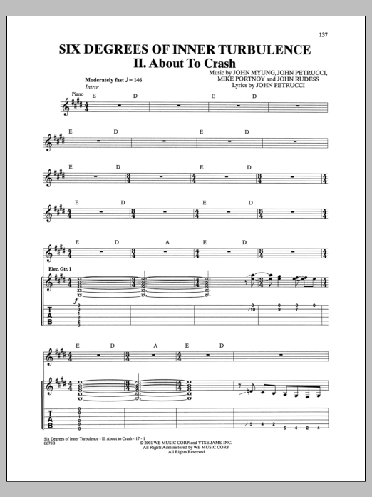 Download Dream Theater Six Degrees Of Inner Turbulence: II. Ab Sheet Music