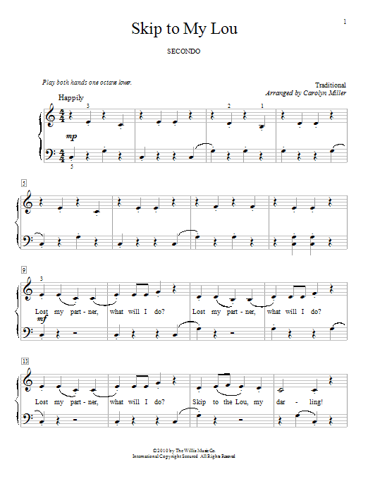 Download Traditional Skip To My Lou Sheet Music