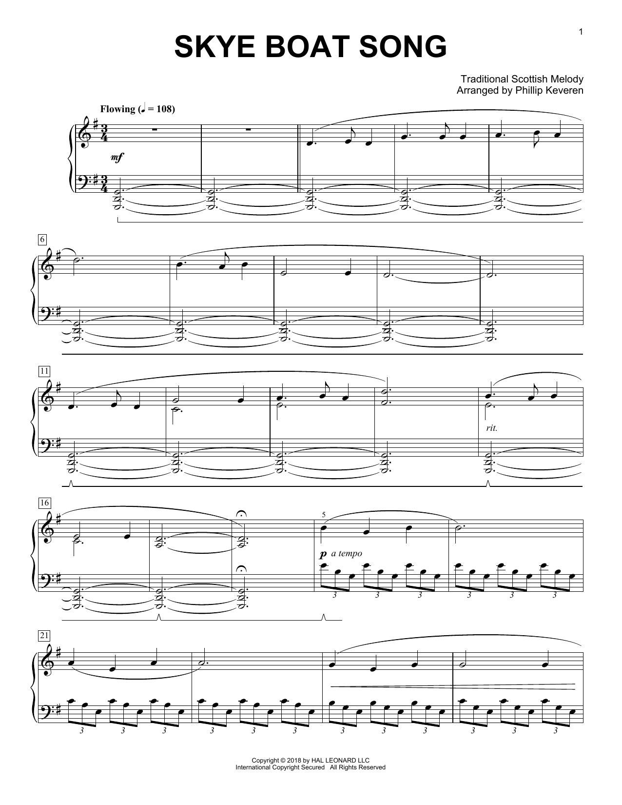 Download Robert Louis Stevenson Skye Boat Song [Classical version] (arr Sheet Music