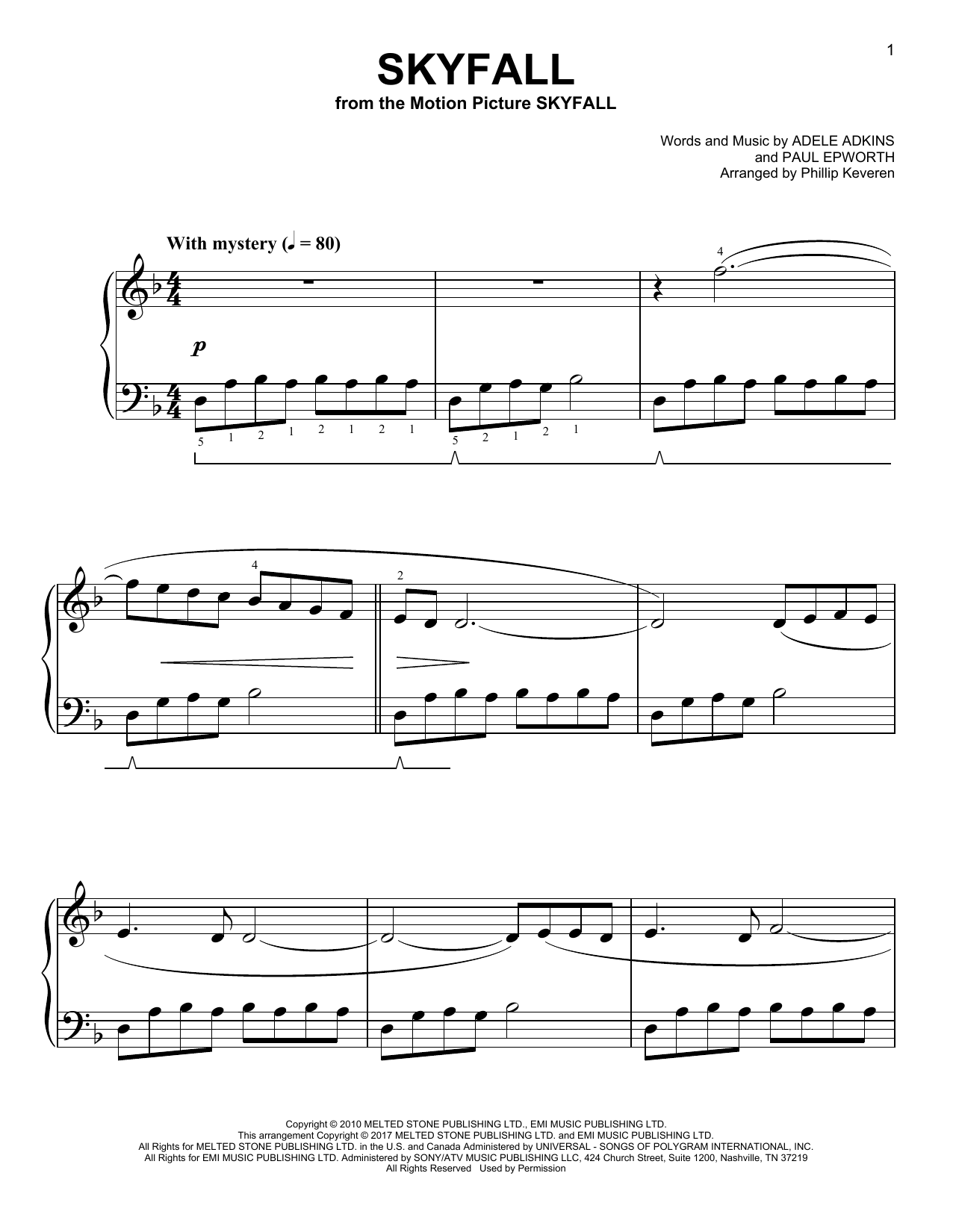 Download Adele Skyfall [Classical version] (arr. Phill Sheet Music