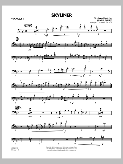 Download Mark Taylor Skyliner - Trombone 1 Sheet Music