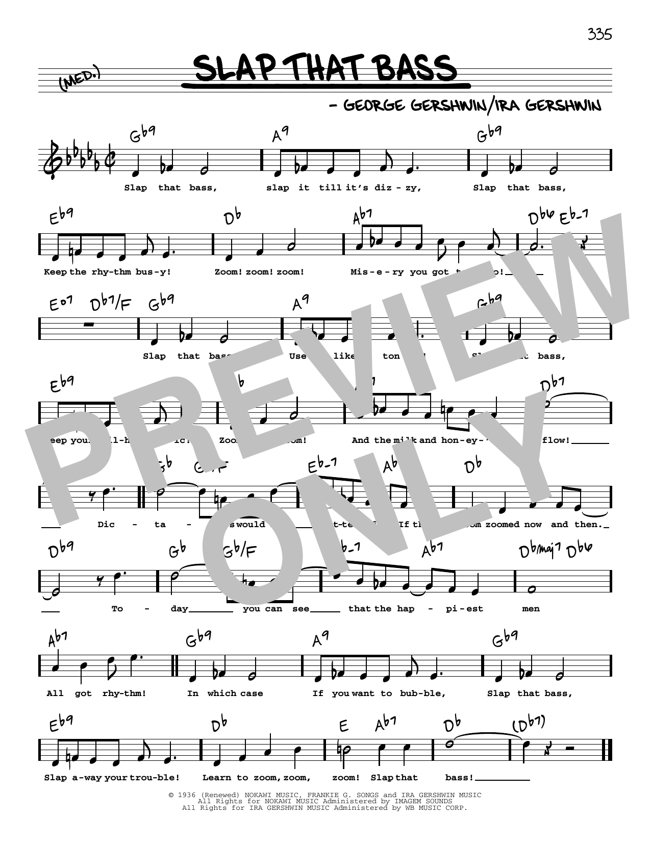 Download George Gershwin Slap That Bass (High Voice) Sheet Music