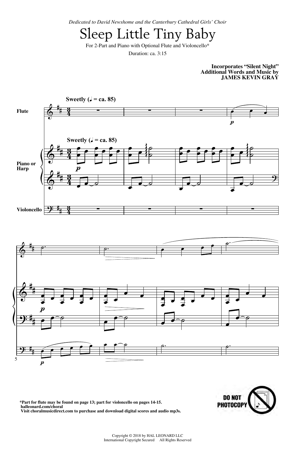 Download James Kevin Gray Sleep Little Tiny Baby Sheet Music