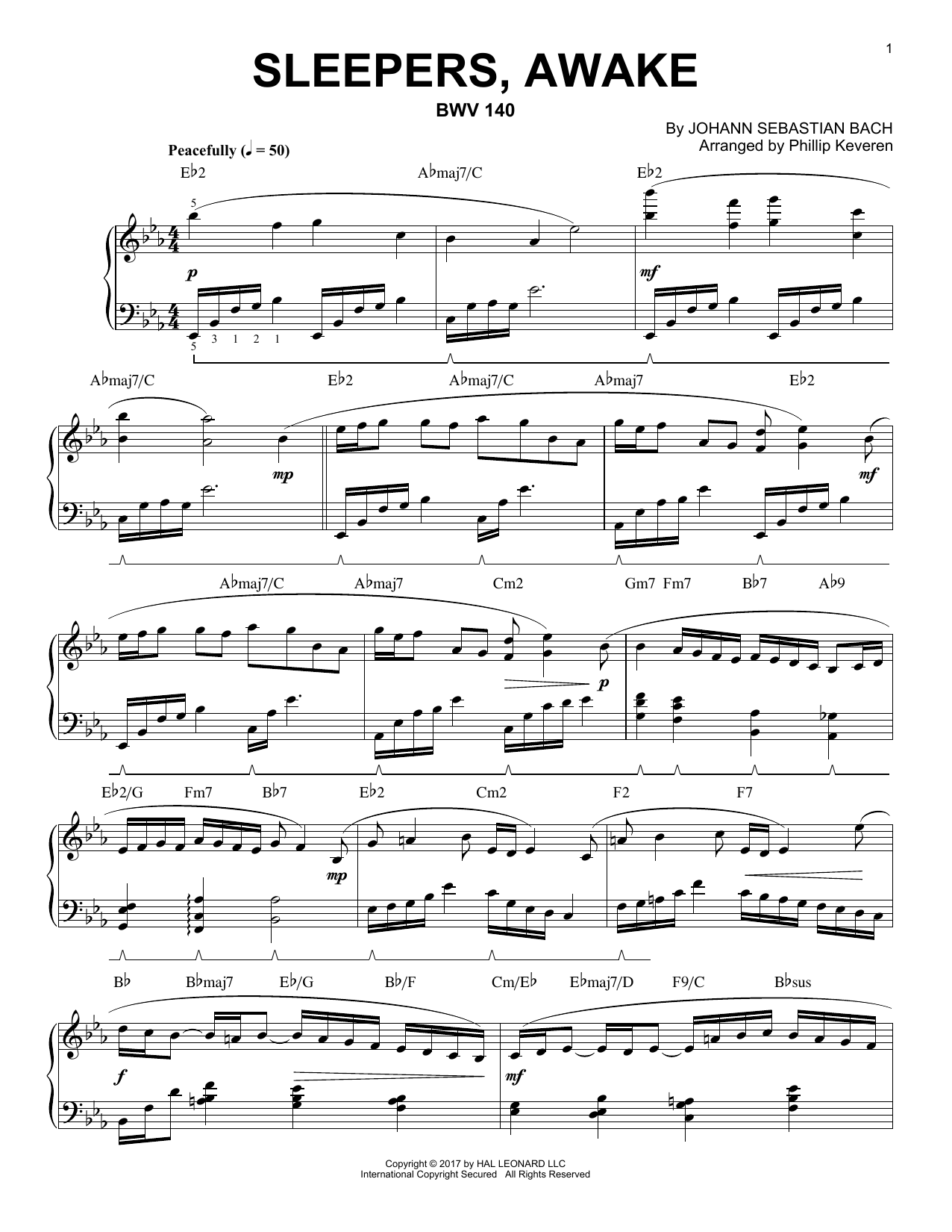 Download Johann Sebastian Bach Sleepers, Awake, BWV 140 [Jazz version] Sheet Music