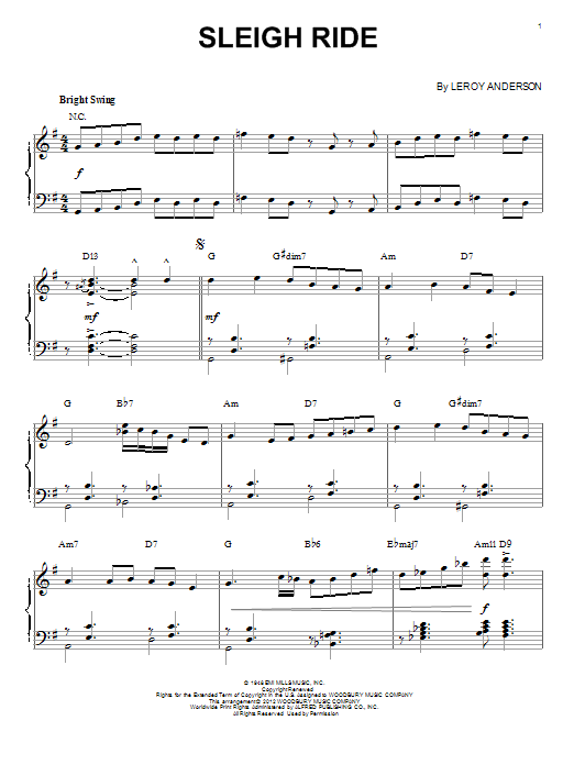 Download Leroy Anderson Sleigh Ride [Jazz Version] (arr. Brent Sheet Music