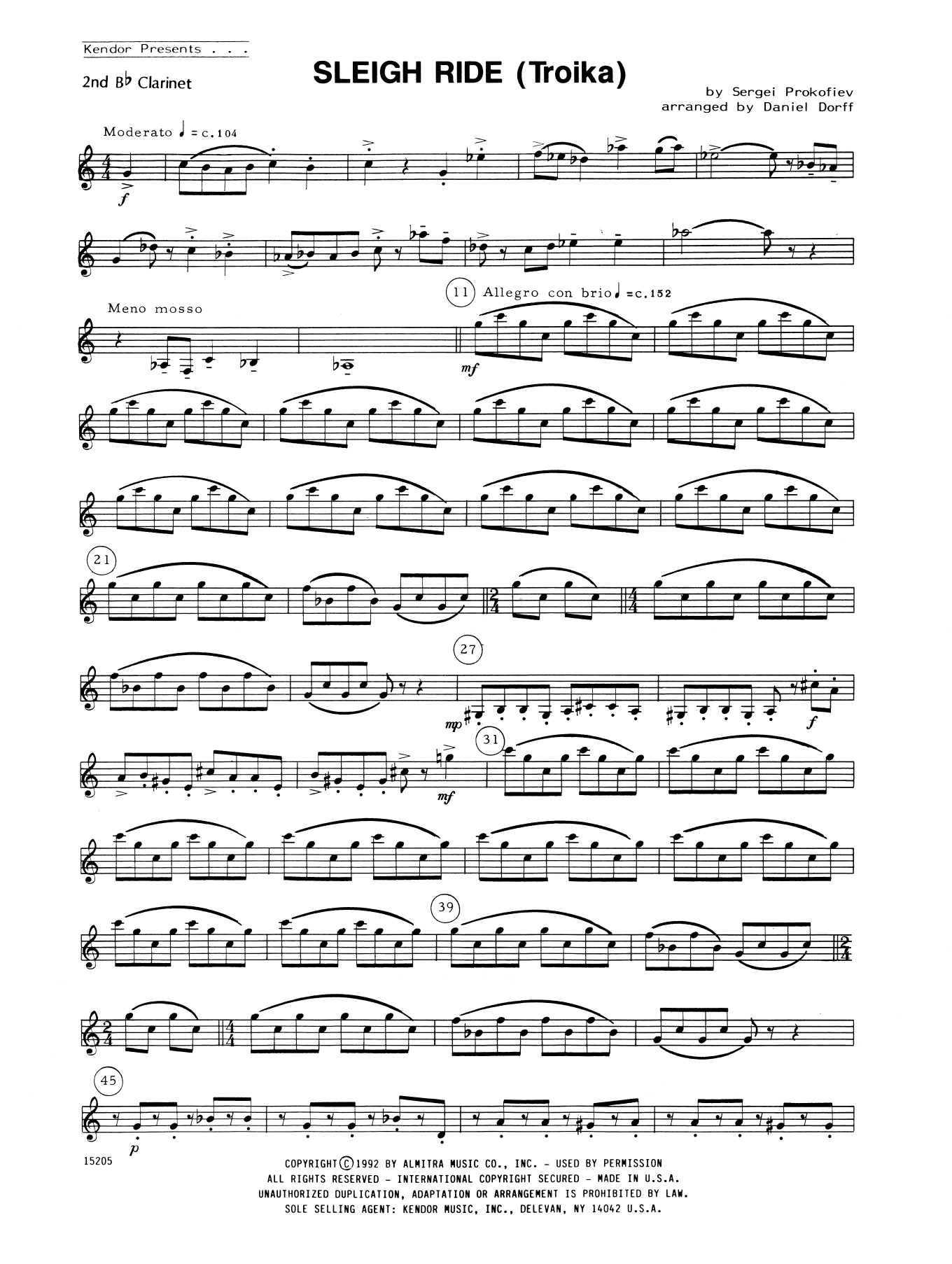 Download Daniel Dorff Sleigh Ride (Troika) - 2nd Bb Clarinet Sheet Music