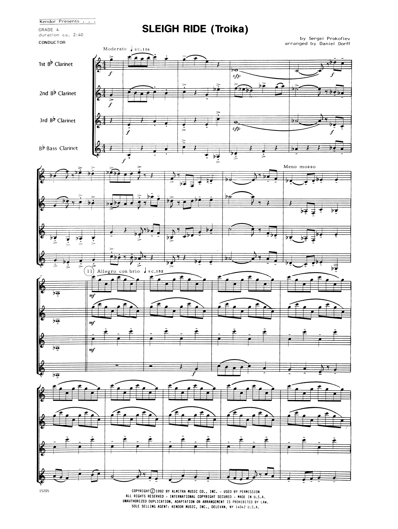 Download Daniel Dorff Sleigh Ride (Troika) - Full Score Sheet Music