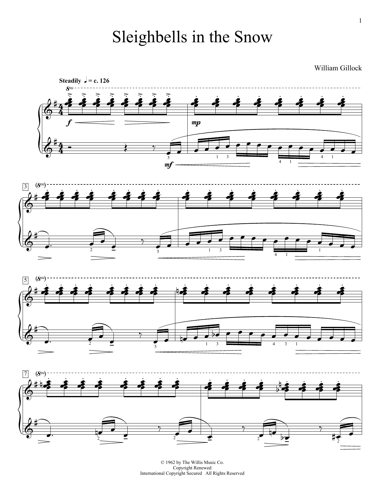 Download William Gillock Sleighbells In The Snow Sheet Music