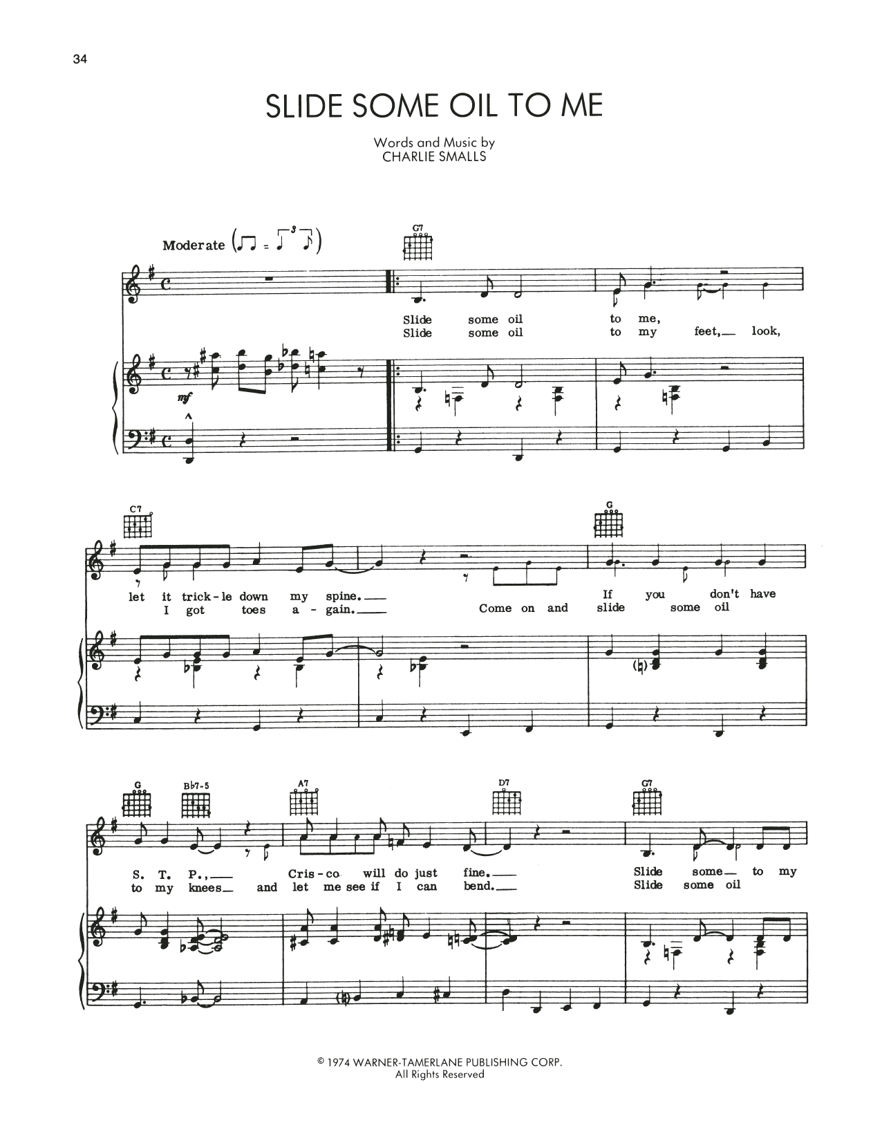 Download Charlie Smalls Slide Some Oil To Me (from The Wiz) Sheet Music