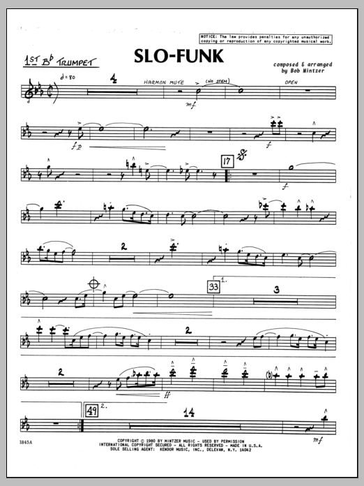 Download Bob Mintzer Slo-Funk - 1st Bb Trumpet Sheet Music