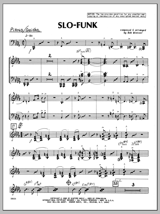 Download Bob Mintzer Slo-Funk - Piano Sheet Music