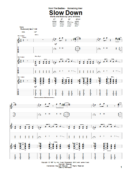 Download The Beatles Slow Down Sheet Music