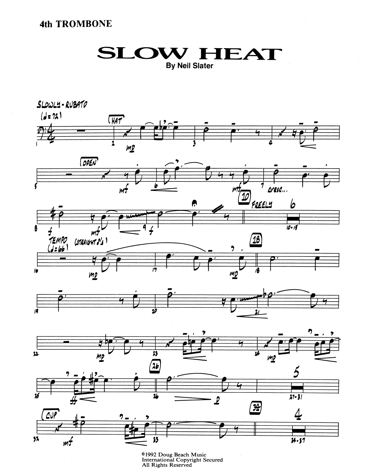 Download Neil Slater Slow Heat - 4th Trombone Sheet Music