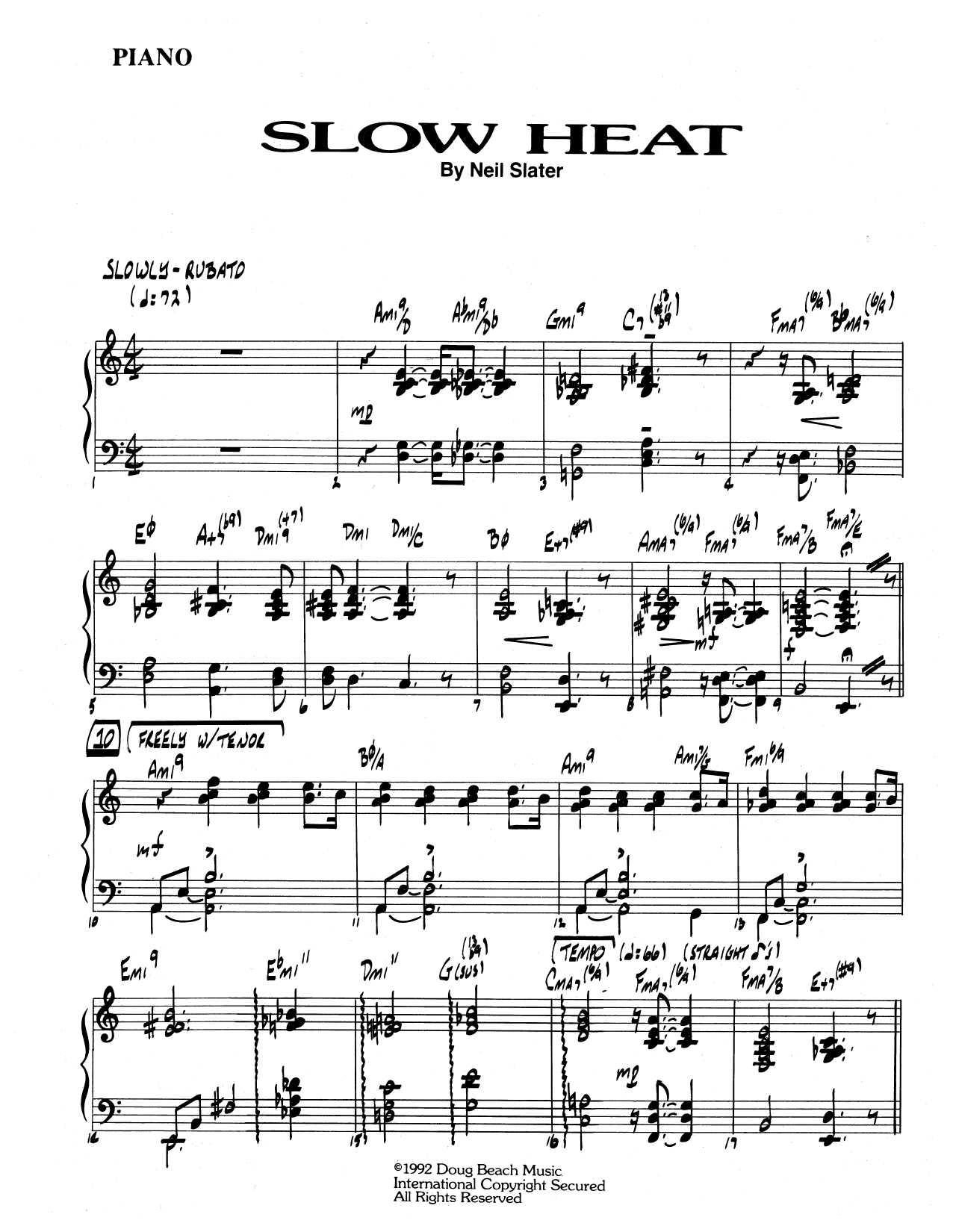 Download Neil Slater Slow Heat - Piano Sheet Music