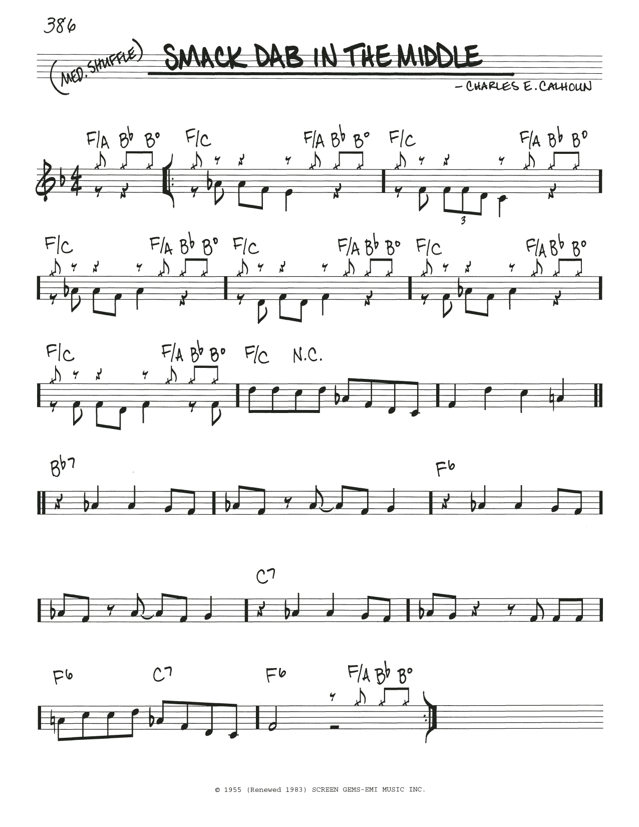 Download Charles E. Calhoun Smack Dab In The Middle Sheet Music
