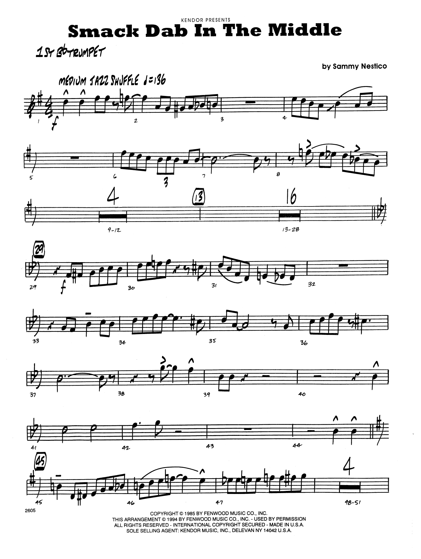 Download Sammy Nestico Smack Dab in the Middle - 1st Bb Trumpe Sheet Music