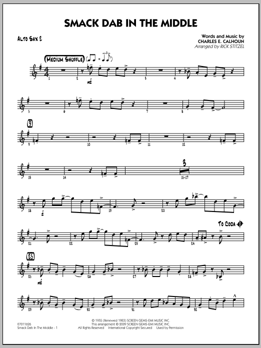 Download Rick Stitzel Smack Dab In The Middle - Alto Sax 2 Sheet Music