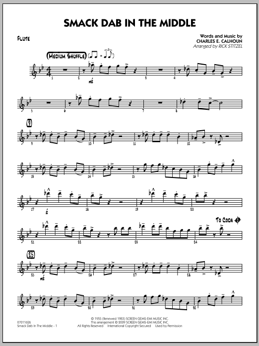 Download Rick Stitzel Smack Dab In The Middle - Flute Sheet Music
