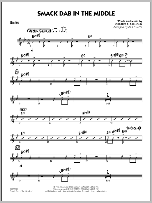 Download Rick Stitzel Smack Dab In The Middle - Guitar Sheet Music