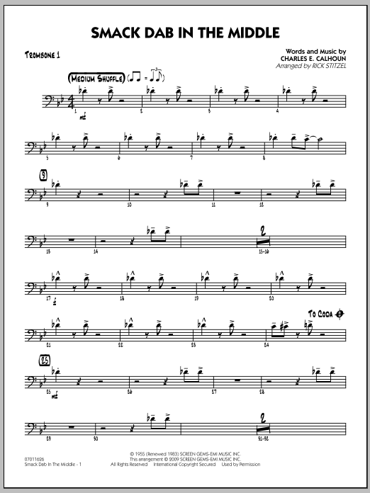 Download Rick Stitzel Smack Dab In The Middle - Trombone 1 Sheet Music