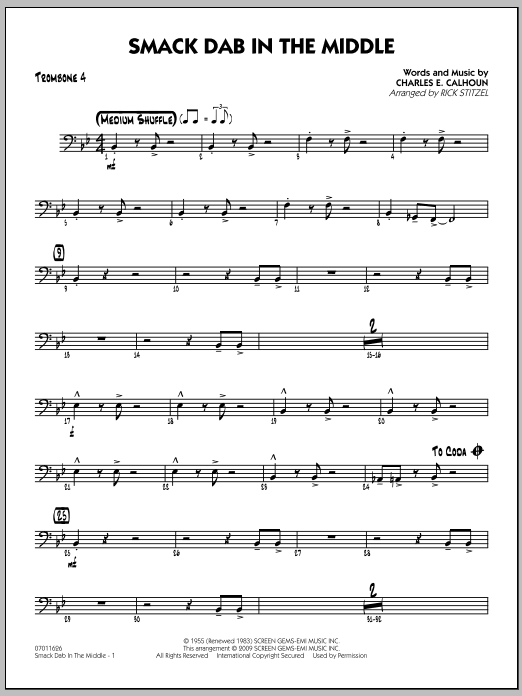Download Rick Stitzel Smack Dab In The Middle - Trombone 4 Sheet Music