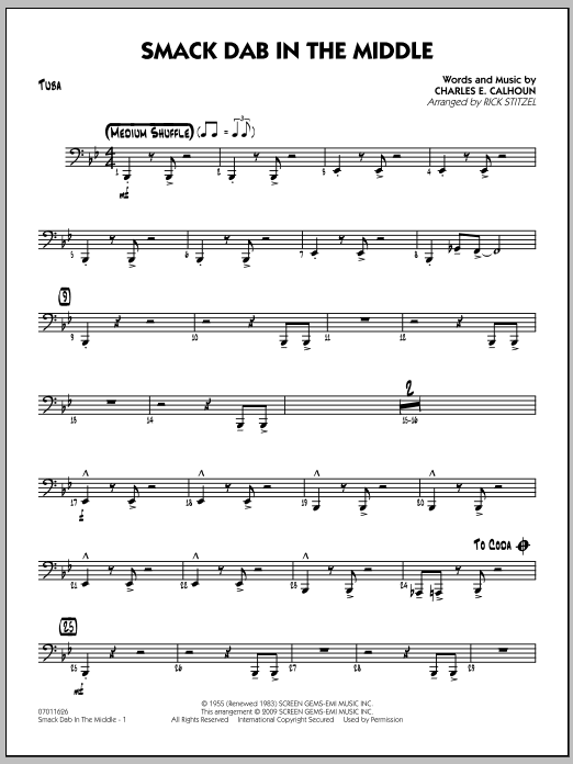 Download Rick Stitzel Smack Dab In The Middle - Tuba Sheet Music