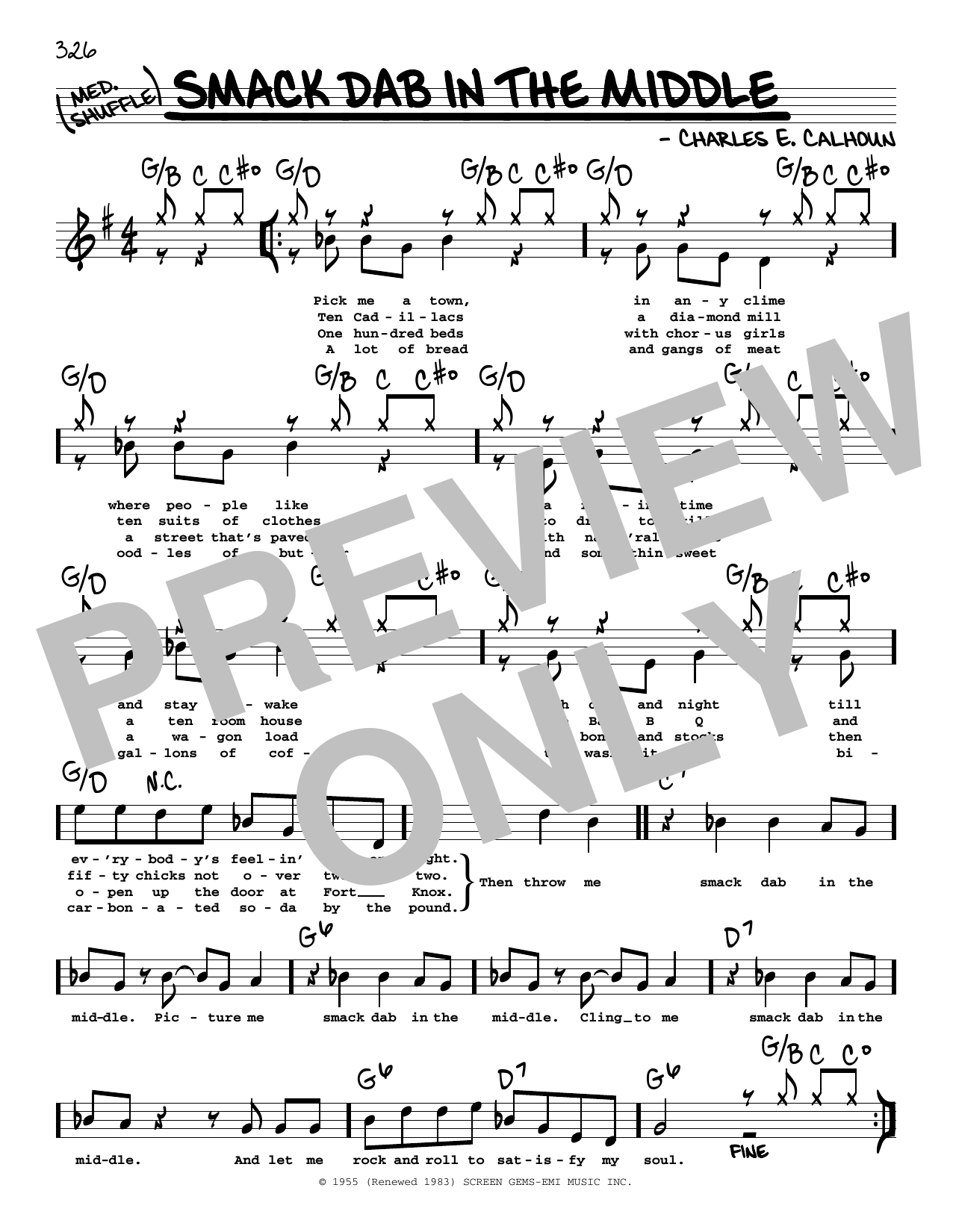 Download Charles E. Calhoun Smack Dab In The Middle (High Voice) Sheet Music