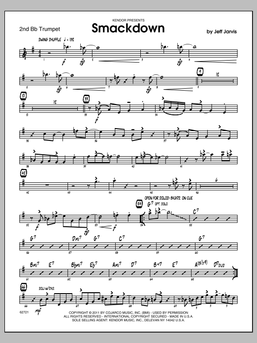 Download Jarvis Smackdown - 2nd Bb Trumpet Sheet Music
