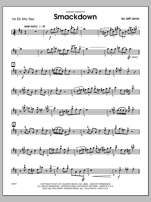 Download Jarvis Smackdown - Alto Sax 1 Sheet Music