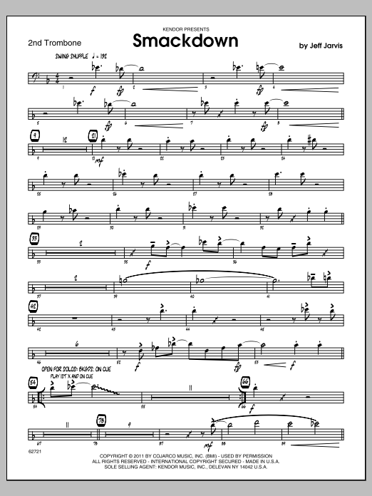 Download Jarvis Smackdown - Trombone 2 Sheet Music