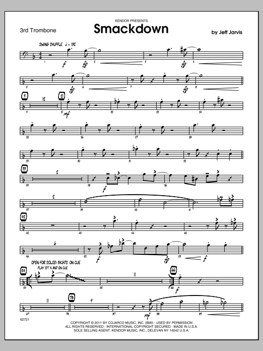 Download Jarvis Smackdown - Trombone 3 Sheet Music