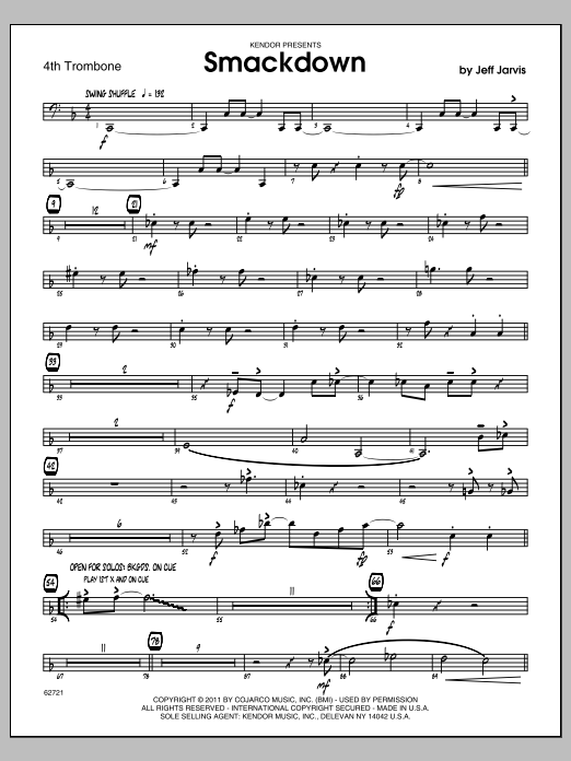 Download Jarvis Smackdown - Trombone 4 Sheet Music