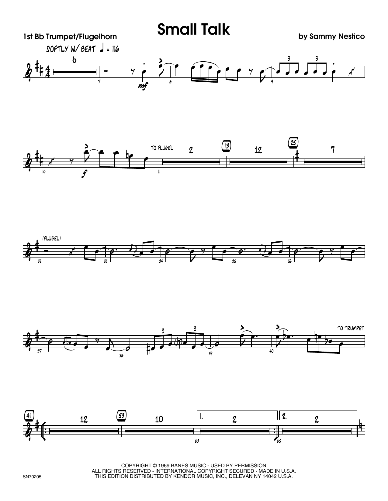 Download Sammy Nestico Small Talk - 1st Bb Trumpet Sheet Music