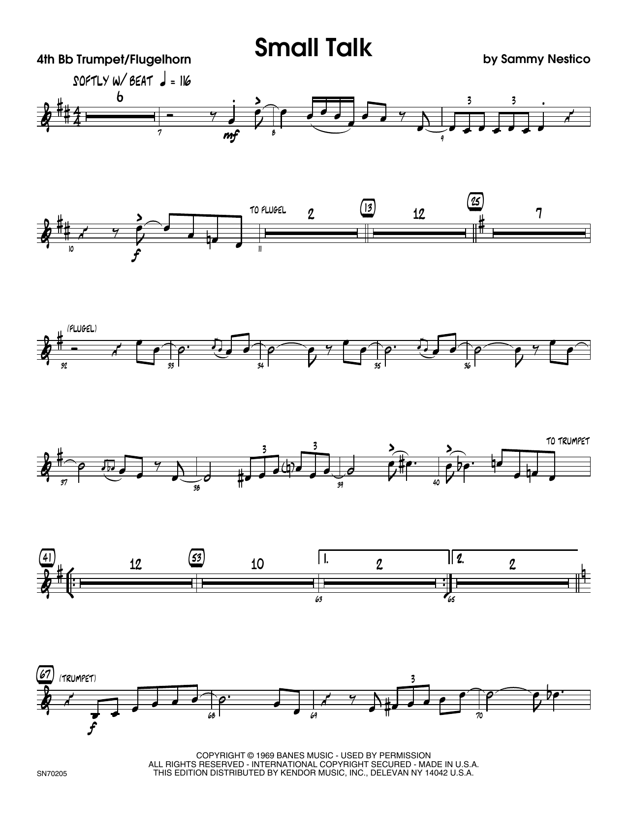 Download Sammy Nestico Small Talk - 4th Bb Trumpet Sheet Music