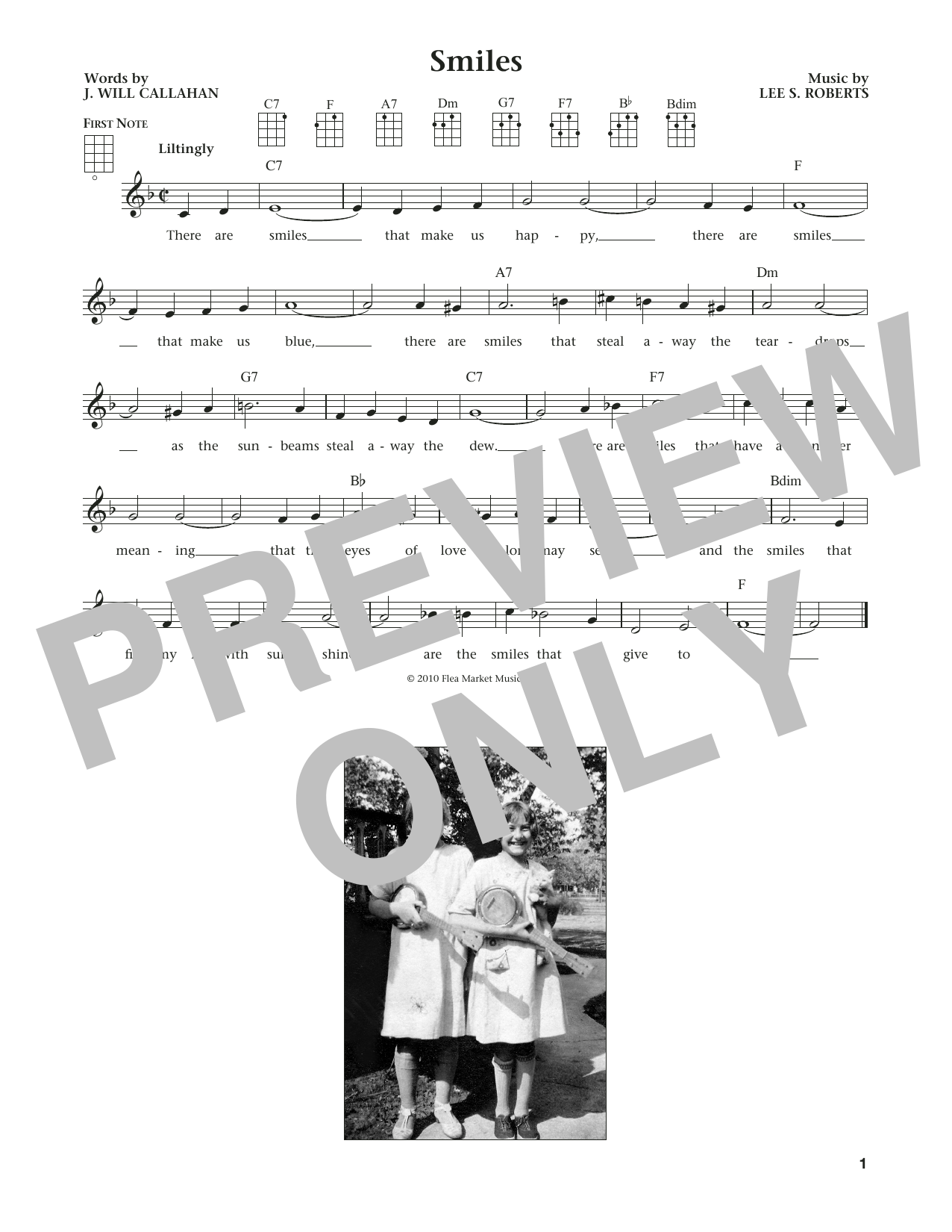 Download Lee S. Roberts Smiles (from The Daily Ukulele) (arr. L Sheet Music