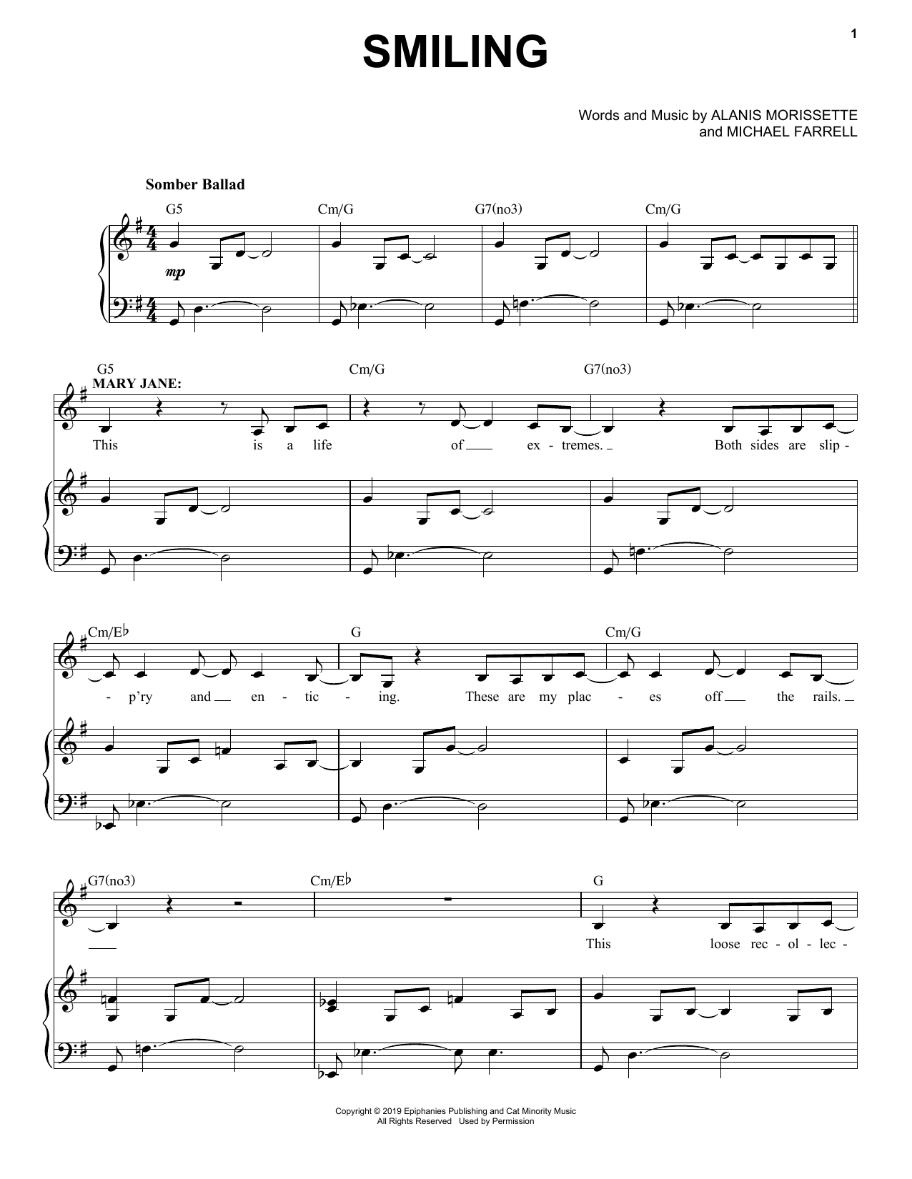 Download Alanis Morissette Smiling (from Jagged Little Pill The Mu Sheet Music