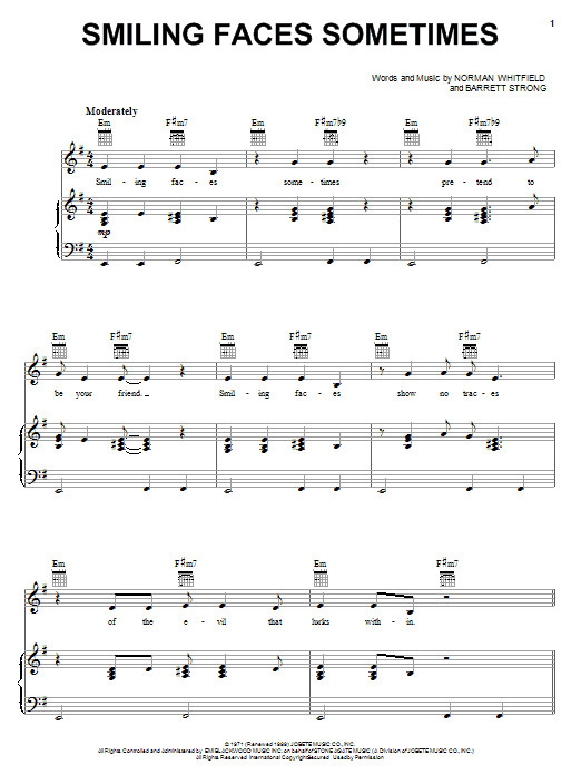 Download The Undisputed Truth Smiling Faces Sometimes Sheet Music